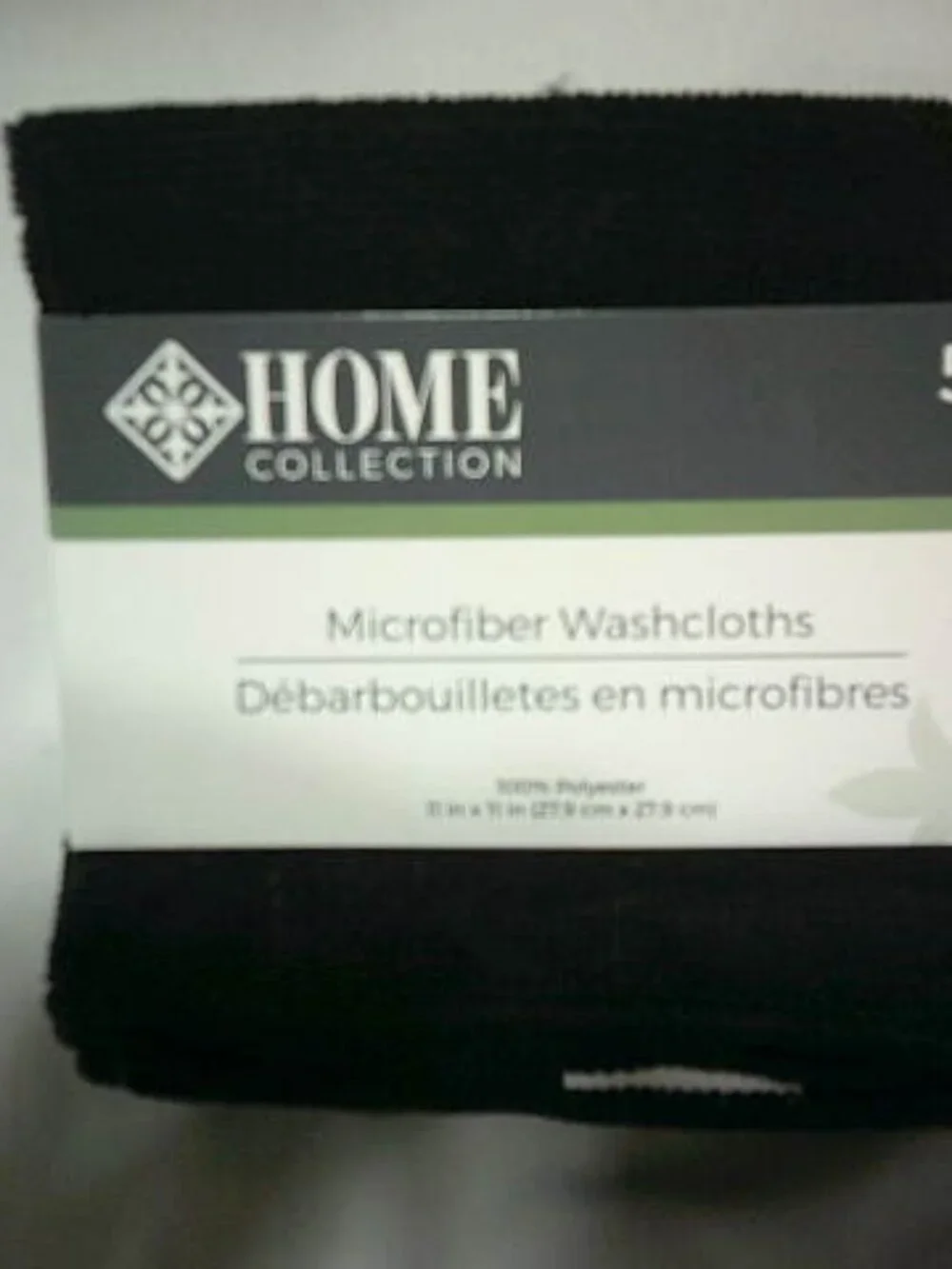 NEW LOT 5 PIECES HOME COLLECTION BLK MICROFIBER WASHCLOTHS UNISEX GREENBRIER 🔥